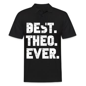 Best Theo Ever Retro Geschenk Spruch Geburtstag - Männer Poloshirt - Schwarz - Vorne - Kai (181cm)