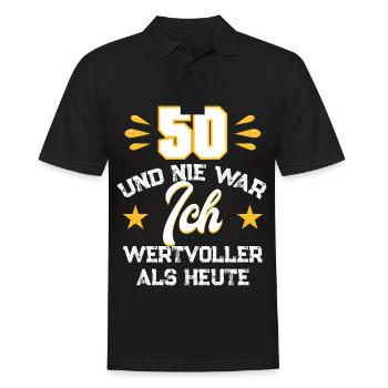 50th birthday award Gift for the 50th birthday - Men's Polo Shirt - black - Front - Kai (181cm)