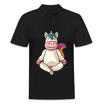 Licorne yoga mandala yoga spirituel dames disant - Polo Homme - noir - Devant - Kai (181cm)
