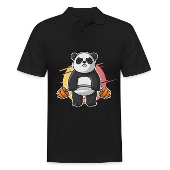 Panda Fitness Gym workout Workout Herren - Männer Poloshirt - Schwarz - Vorne - Kai (181cm)