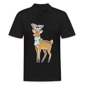 Noël cerf cerf cerf brun - Polo Homme - noir - Devant - Kai (181cm)