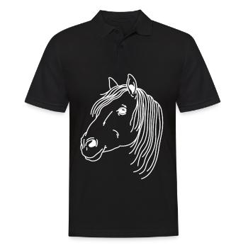 Pferd Mädchen Pferd Damen Reiterin für kinder - Männer Poloshirt - Schwarz - Vorne - Kai (181cm)