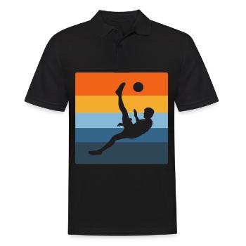 Soccer Footballer Rainbow Playing Soccer Boy - Men's Polo Shirt - black - Front - Kai (181cm)
