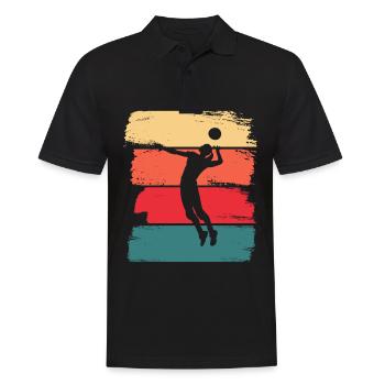 Volleyball Retro Beach Volleyball Damen - Männer Poloshirt - Schwarz - Vorne - Kai (181cm)