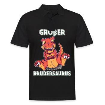 Großer Brudersaurus 2020 Bruder Dino ich werde - Männer Poloshirt - Schwarz - Vorne - Kai (181cm)