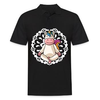Licorne yoga mandala yoga spirituel dames disant - Polo Homme - noir - Devant - Kai (181cm)