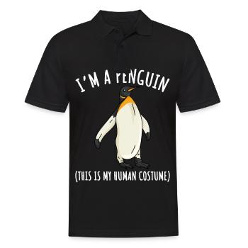 Pinguin Kostüm Pinguinmotiv I'm a Penguin - Männer Poloshirt - Schwarz - Vorne - Kai (181cm)