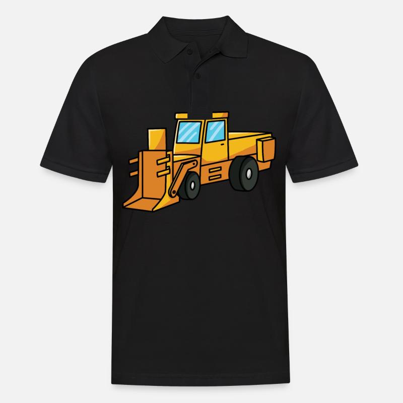 Bagger Schieber Baustelle Bagger Bauarbeiter - Männer Poloshirt - Schwarz