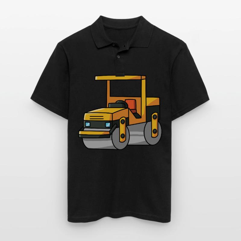 Roller construction site machine construction worker boy Men's Polo Shirt