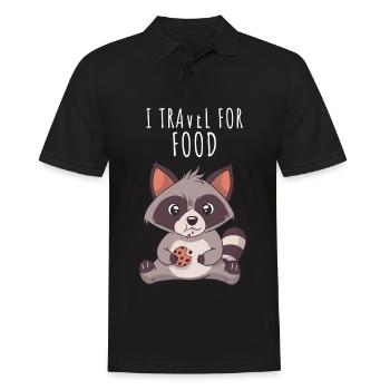 Waschbär Essen Liebhaber Food Traveler I Travel - Männer Poloshirt - Schwarz - Vorne - Kai (181cm)