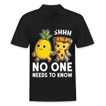 Pizza Hawaii Ananas Pizza essen Pizza & Ananas - Männer Poloshirt - Schwarz - Vorne - Kai (181cm)