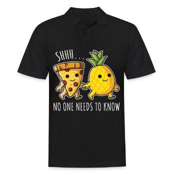 Pizza Hawaii Ananas Pizza essen Pizza & Ananas - Männer Poloshirt - Schwarz - Vorne - Kai (181cm)