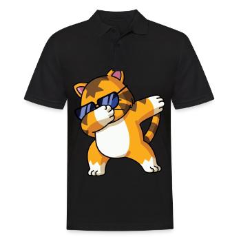 Dabbing Tiger Lustig Schlafanzug Kostüm - Männer Poloshirt - Schwarz - Vorne - Kai (181cm)