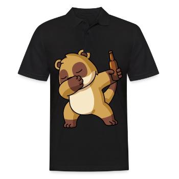 Dabbing Erdmännchen Lustig Schlafanzug Kostüm - Männer Poloshirt - Schwarz - Vorne - Kai (181cm)