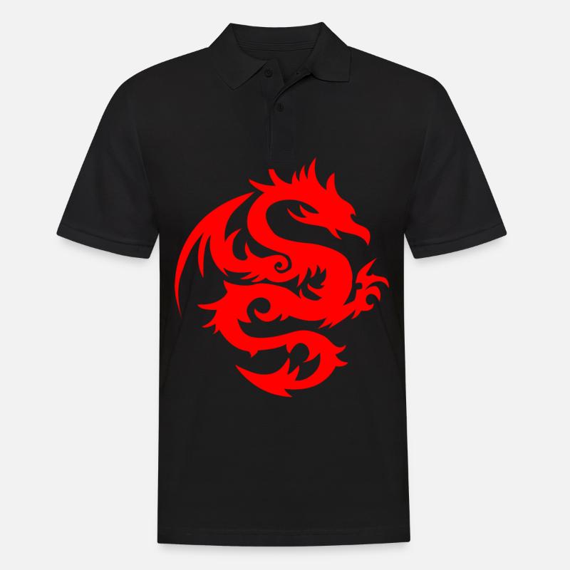mit chinesischen Drachen chinesischem Drache - Männer Poloshirt - Schwarz