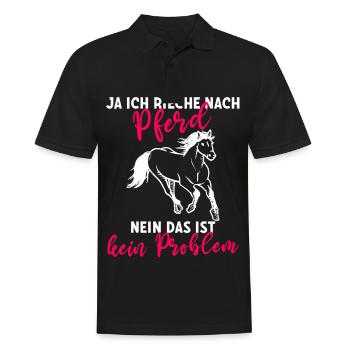 Ja ich rieche nach Pferd Nein das ist kein - Männer Poloshirt - Schwarz - Vorne - Kai (181cm)
