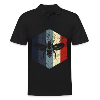 Imker Biene Retro Imkerin Geschenke - Männer Poloshirt - Schwarz - Vorne - Kai (181cm)