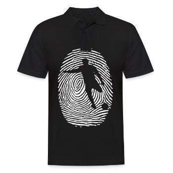 Fußball Fußballer Fingerabdruck Fußball Trainer - Männer Poloshirt - Schwarz - Vorne - Kai (181cm)