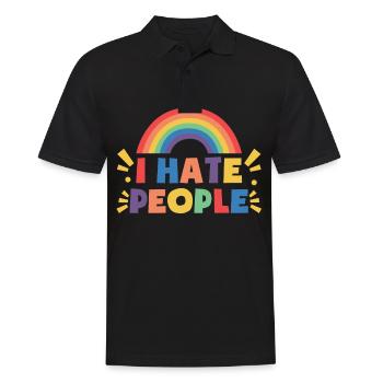 I Hat People Rainbow I Hate People Hate valentine - Männer Poloshirt - Schwarz - Vorne - Kai (181cm)