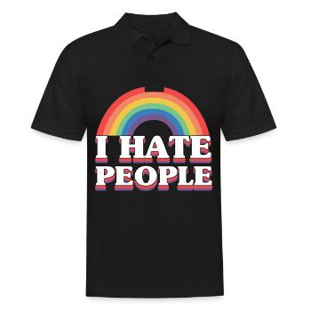 I Hat People Rainbow I Hate People Hate valentine - Männer Poloshirt - Schwarz - Vorne - Kai (181cm)