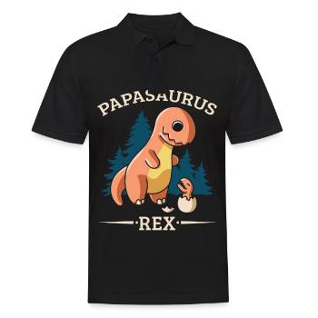 Papasaurus Rex for men dinasor papa saurus - Männer Poloshirt - Schwarz - Vorne - Kai (181cm)