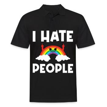 I Hat People Rainbow I Hate People Hate valentine - Männer Poloshirt - Schwarz - Vorne - Kai (181cm)