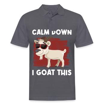 i goat this goat funny relax calm down i goat this - Men's Polo Shirt - charcoal grey - Front - Nico (186cm)
