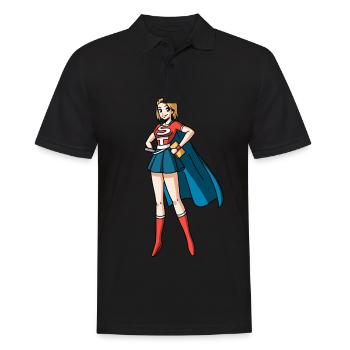 J’enseigne à l’école maternelle quel est votre super-héros super-puissant - Polo Homme - noir - Devant - Kai (181cm)