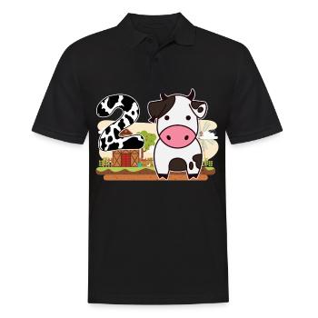 2nd Bday Cow 2nd birthday - Men's Polo Shirt - black - Front - Kai (181cm)
