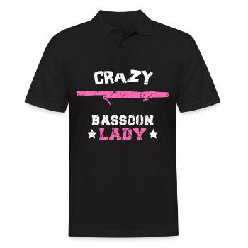 Fagott Musikerin Spielerin crazy bassoon lady - Männer Poloshirt - Schwarz - Vorne - Kai (181cm)