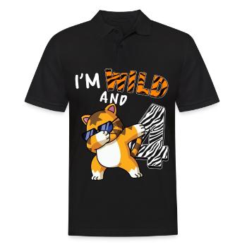 I’m Wild et 4 jungle animal toddler shirt - Polo Homme - noir - Devant - Kai (181cm)