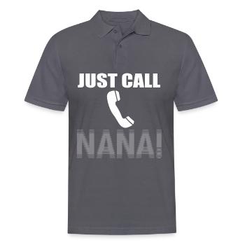 Just call Nana! - Men's Polo Shirt - charcoal grey - Front - Nico (186cm)
