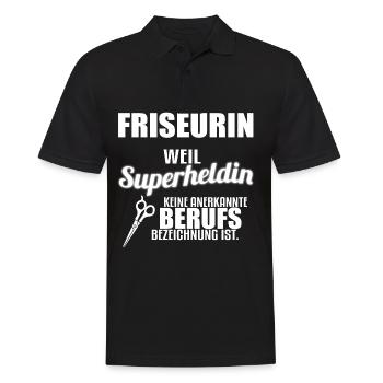 Friseurin - Männer Poloshirt - Schwarz - Vorne - Kai (181cm)