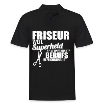 Friseur Friseurin - Männer Poloshirt - Schwarz - Vorne - Kai (181cm)