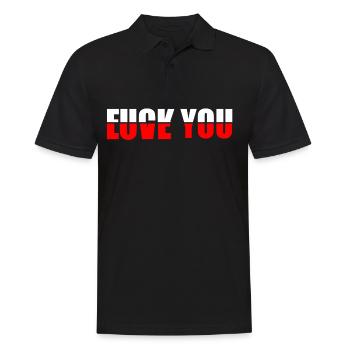 FUCK/ LOVE YOU - Polo Homme - noir - Devant - Kai (181cm)
