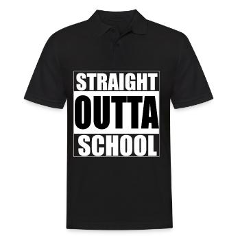 Straight outta school - Rap, Compton - Männer Poloshirt - Schwarz - Vorne - Kai (181cm)