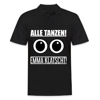 Alle Tanzen Emma Klatscht "MDMA - Ecstasy - Rave" - Männer Poloshirt - Schwarz - Vorne - Kai (181cm)