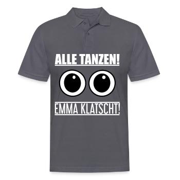 Alle Tanzen Emma Klatscht "MDMA - Ecstasy - Rave" - Männer Poloshirt - Anthrazit - Vorne - Nico (186cm)