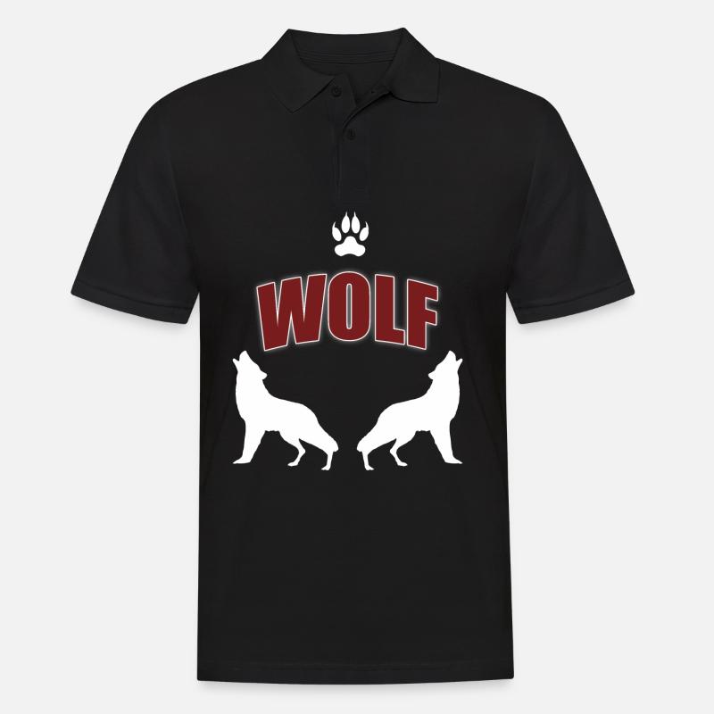 Wolf Geschenkidee - Männer Poloshirt - Schwarz