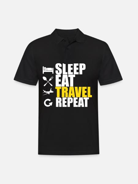 Manger sommeil répéter répéter - Polo Homme - noir