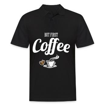 Coffee - Männer Poloshirt - Schwarz - Vorne - Kai (181cm)