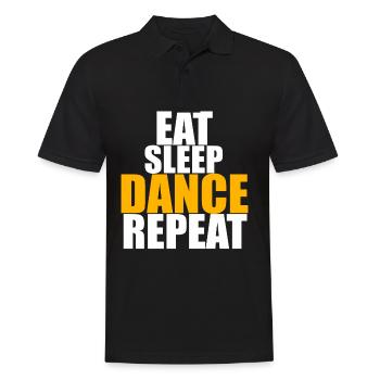 EAT SLEEP DANCE REPEAT - Polo Homme - noir - Devant - Kai (181cm)