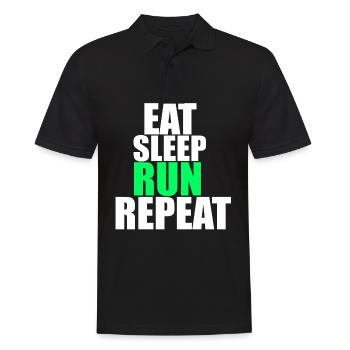 Eat Sleep Run Repeat! - Men's Polo Shirt - black - Front - Kai (181cm)