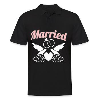 Married Hochzeit Heiraten Geschenk - Männer Poloshirt - Schwarz - Vorne - Kai (181cm)