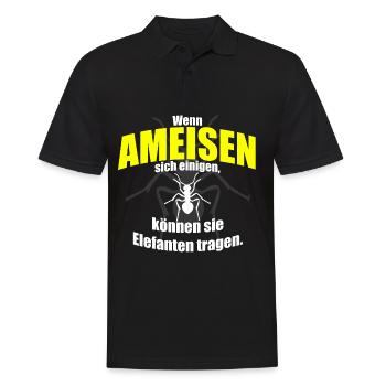 Ant ants - Men's Polo Shirt - black - Front - Kai (181cm)
