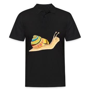Schnecke - Männer Poloshirt - Schwarz - Vorne - Kai (181cm)