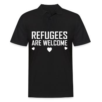 Refugees are Welcome Antifa T-shirts Gift Idea - Men's Polo Shirt - black - Front - Kai (181cm)