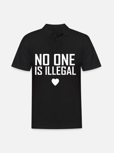 no one is illegal - Men's Polo Shirt - black