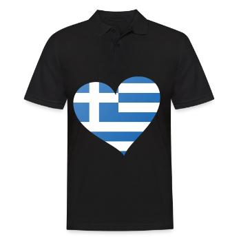 Griechenland - Männer Poloshirt - Schwarz - Vorne - Kai (181cm)