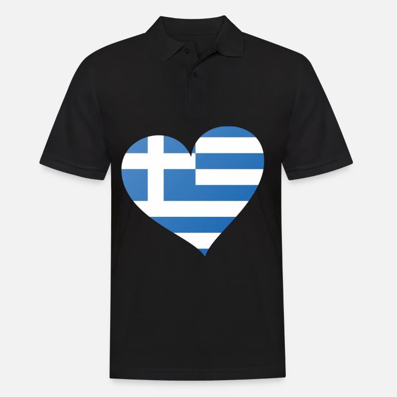 Griechenland - Männer Poloshirt - Schwarz